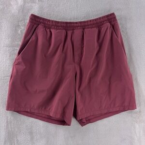 Lululemon Pace Breaker Shorts Mens Size XL Red Elastic Waist Pockets Casual